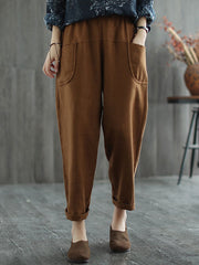 Ramie Cotton Loose Solid Pant