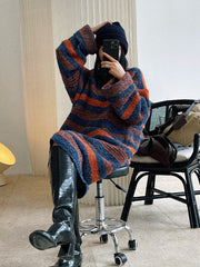 Vintage Striped Big Sweater Dress