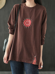 Vintage Round-Neck Long Sleeves T-Shirt