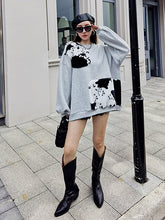 Women Color Matching Loose Casual Sweatshirt