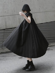 Elegant V-neck Big Hem Long Dress