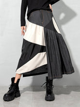 Irregular Color Block A-Line Skirt