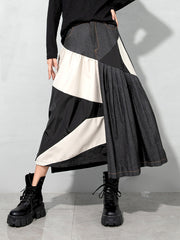 Irregular Color Block A-Line Skirt