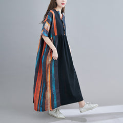 Short Sleeves Split-Joint Maxi Dress
