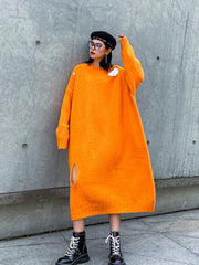 Women Loose Pullover Knit Dress