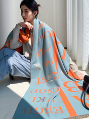 All-Match Long Thick Warm Scarf Letter Imitation Cashmere Shawl