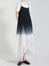 Gradient Irregular Big Hem Contrast Dress