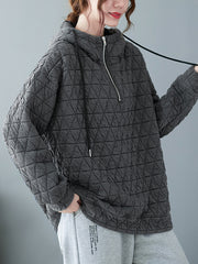 Plaid Loose Hooded Sweatshirt