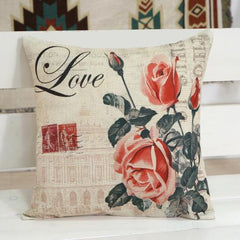 Vintage Floral Printed Pillow Case