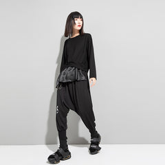 Casual Loose High Waist Harem Pants With Zipper Decoration
