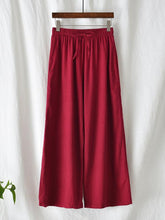 Ramie Cotton Loose Straight Wide-Leg Pants