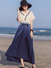 Original Gradient Belted Maxi Dress
