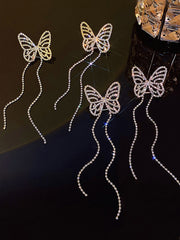 Stylish Tassel Butterfly Long Earrings