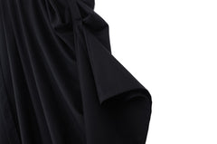 Women Solid Color Drape Pleated Retro Skirt