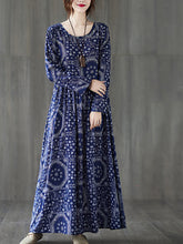 Vintage Ethnic Printed Maxi Dress