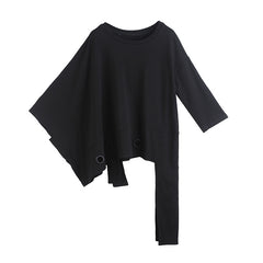 Women Stitching Loose Large Irregular Sweatshirt