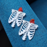 Love White Skull Skeleton Earrings