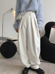 Women Solid Color Loose Casual Pants