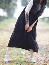 Elegant Solid Knitting V-neck Vest Dress