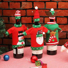 Christmas Creative Snowman Elk Red Wine Bottle Set