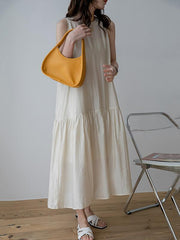 Two Pieces Vintage Round-Neck Sleeveless Dress