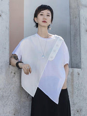 Casual Loose Split-Joint Button T-Shirt