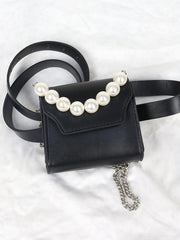 Design Small Square Bag Messenger Pearl Chain Bag
