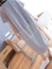Original Striped Round-Neck Shirt Dress