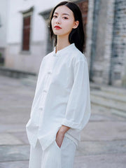 Retro National Style Button Shirt