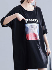 Urban Loose Split-Joint Half Sleeve Dress