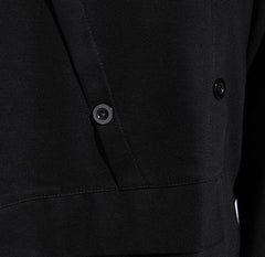 Black Solid Round-Neck Split-Joint T-Shirt