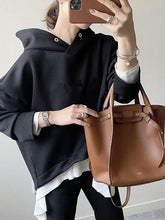 Casual Solid Color Long Sleeve Hooded Sweatshirt