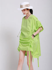 Original Solid Pleats Cropped Dress