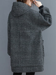 Women Loose Hooded Plus Velvet Padded Dress