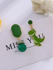 Cute Cartoon Printed Asymmetric Earrings