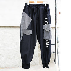 Casual Elastic Waist Personality Harem Pants Thickened And Velvet