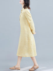 Loose Casual Plaid Midi Dress