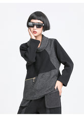 Contrast Stitching Bat Sleeve Bottoming Shirt T-Shirt