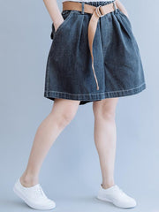 Casual Belt Jean Shorts