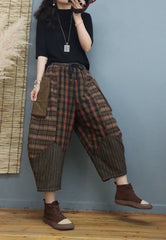 Retro Plaid Patchwork Pants