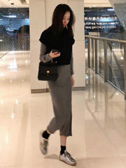 Loose Comfortable Wool 2-piece Skirts