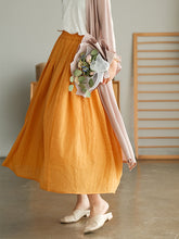 Solid Color Double Layer Slim Loose Large Hem Skirt