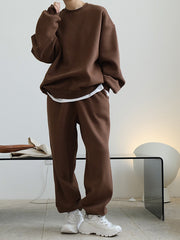 Simple Velvety Loose Solid Colour Hoodie