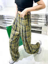 Plaid Drape High Waist Slimming Loose Retro Casual Pants