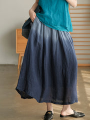 Women Casual Color Matching Tie Dye Loose Skirt