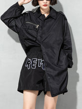 Women Elastic Waist Printing Personality Casual Shorts