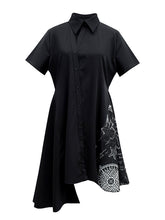 Original Irregularity Split-Joint Printed Dress