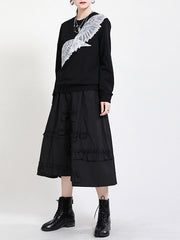 Women Print Round Neck Casual Sweatshirt