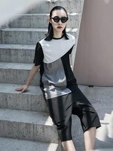 Loose Split-Joint Contrast Color T-Shirt