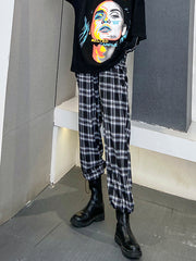 Women Plaid Loose Casual Pants